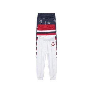 lupilu® Dětské kalhoty "Jogger" BIO, 3 kusy (baby/infant, 74/80, navy modrá / bílá)