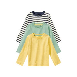 lupilu® Dětské triko s dlouhými rukávy BIO, 3 ku (baby/infant#Žádný údaj, 86/92, pruhy/zelená/žlutá)