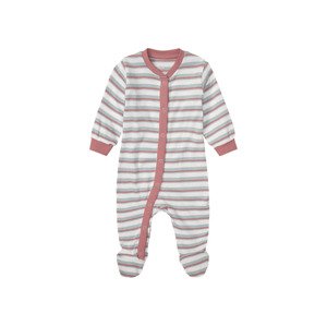 lupilu® Dívčí overal na spaní s BIO bavlnou (baby/infant#female#ne, 50, růžová/modrá/krémová)