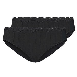 esmara® Dámské krajkové kalhotky, 2 kusy (adult#female#no#briefs, M (40/42), černá)