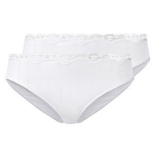 esmara® Dámské krajkové kalhotky, 2 kusy (adult#female#ne#briefs, S (36/38), bílá)