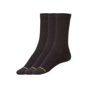 LIVERGY Pánské pracovní ponožky, 3 páry (43/46, černá)