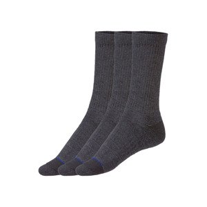 LIVERGY® Pánské pracovní ponožky, 3 páry (43/46, šedá)