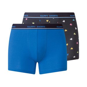 Happy Shorts Pánské boxerky, 2 kusy (M, tmavě modrá/modrá)