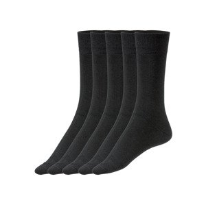 LIVERGY® Pánské ponožky s BIO bavlnou, 5 párů (adult#male, 39/42, černá)