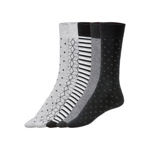 LIVERGY® Pánské ponožky s BIO bavlnou, 5 párů (adult#male, 39/42, bílá/šedá/černá)