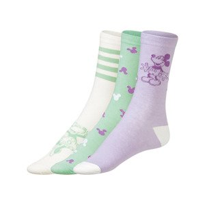 Dámské ponožky, 3 páry (adult#female, 35/38, lila fialová / zelená / bílá)