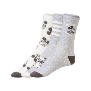 Dámské ponožky, 3 páry (adult#female, 35/38, světle šedá / bílá)